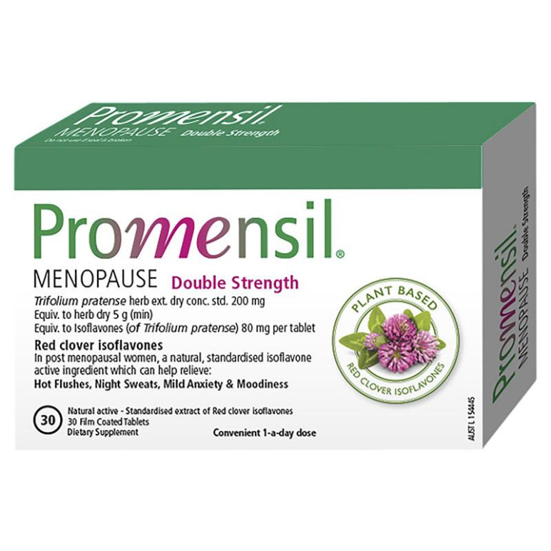 Promensil Menopause Double Strength 30 Tablets front image on Livehealthy HK imported from Australia