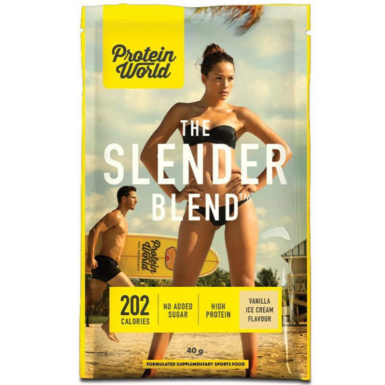 Protein World The Slender Blend Vanilla 40g front image on Livehealthy HK imported from Australia