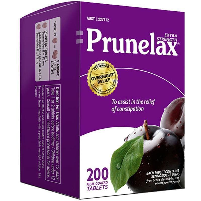 Prunelax 200 Tablets front image on Livehealthy HK imported from Australia