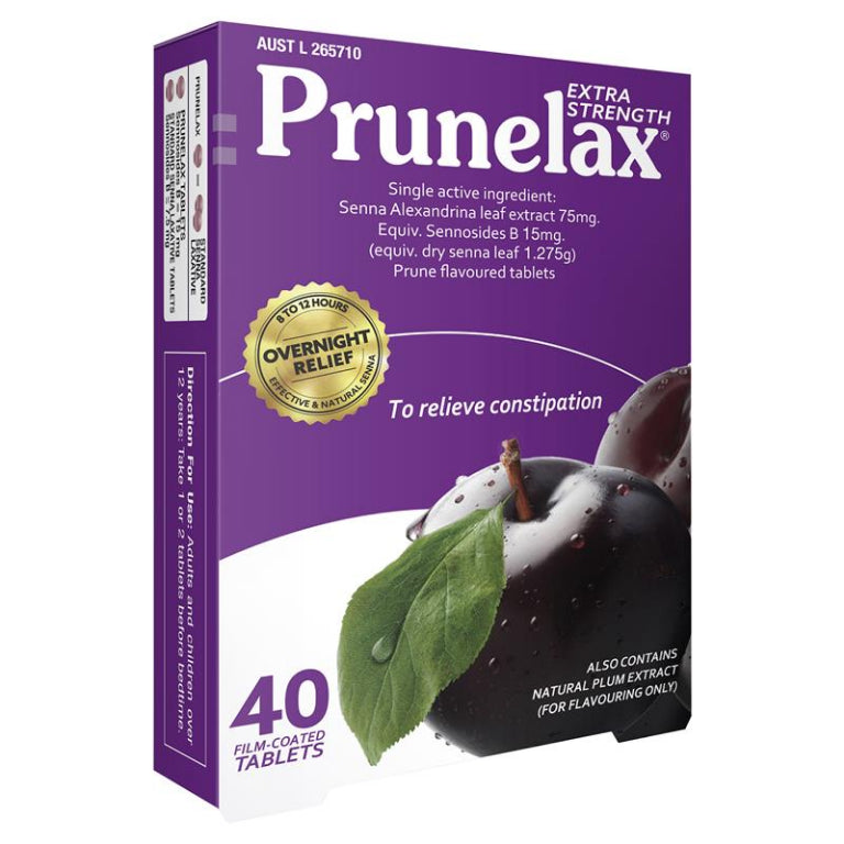 Prunelax 40 Tablets front image on Livehealthy HK imported from Australia