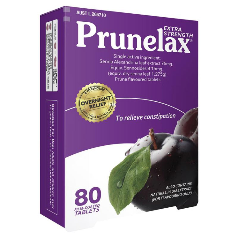 Prunelax 80 Tablets front image on Livehealthy HK imported from Australia