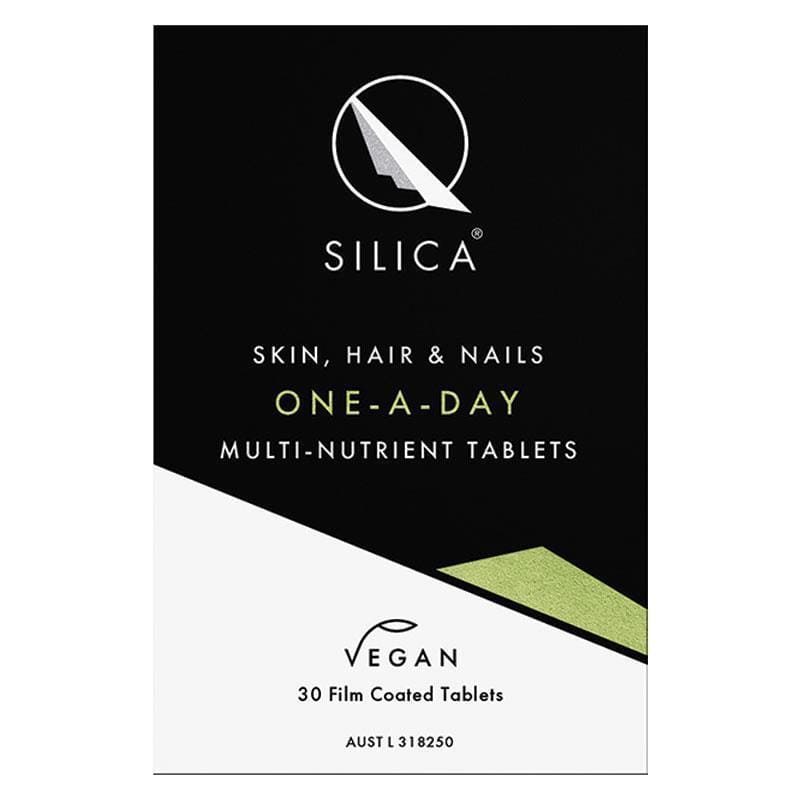 Qsilica ONE-A-DAY 30 Vegan Tablets front image on Livehealthy HK imported from Australia