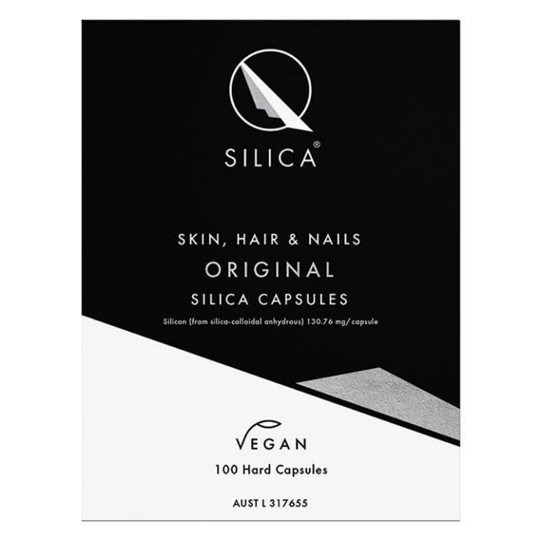 Qsilica Skin Hair & Nails 100 Vegan Capsules front image on Livehealthy HK imported from Australia