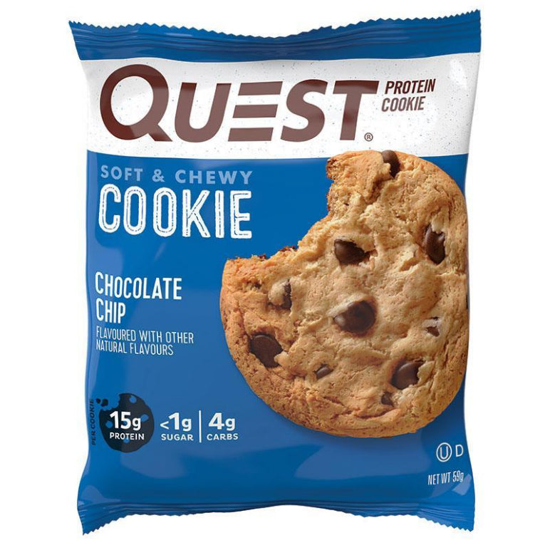 Quest Protein Cookie Choc Chip 59g front image on Livehealthy HK imported from Australia