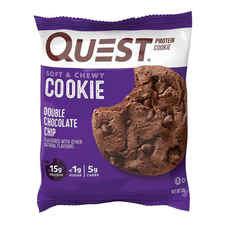 Quest Protein Cookie Double Choc Chip 59g front image on Livehealthy HK imported from Australia