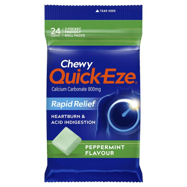 Quick Eze Chewy Peppermint Multi Pack front image on Livehealthy HK imported from Australia