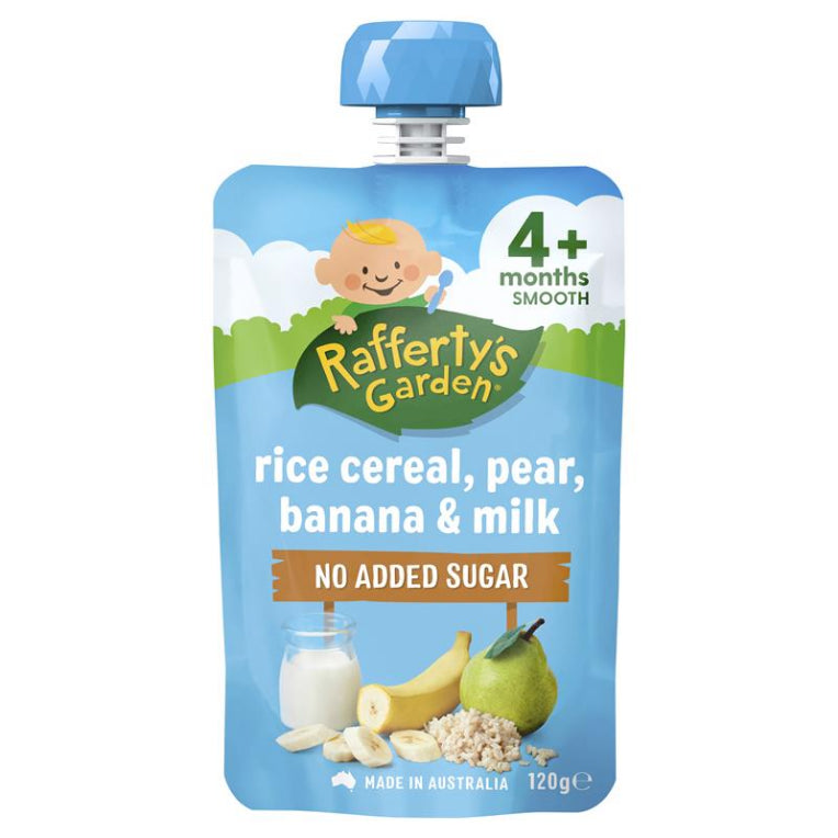 Raffertys Garden 4+ Months Baby Brekkie Rice Cereal 120g front image on Livehealthy HK imported from Australia
