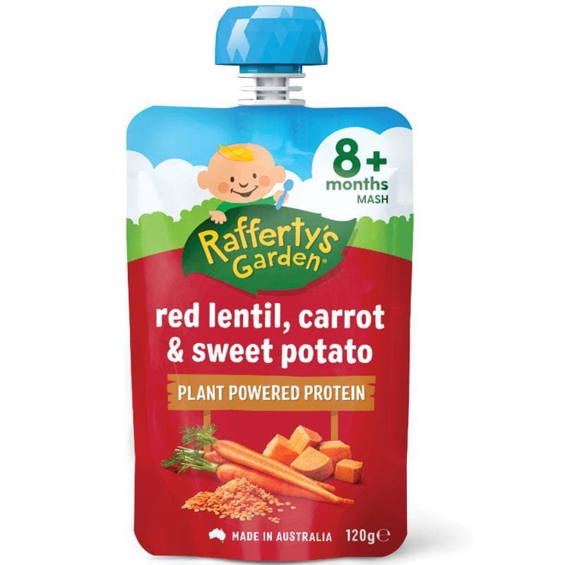 Raffertys Garden 8+ Months Red Lentil Carrot & Sweet Potato 120g front image on Livehealthy HK imported from Australia