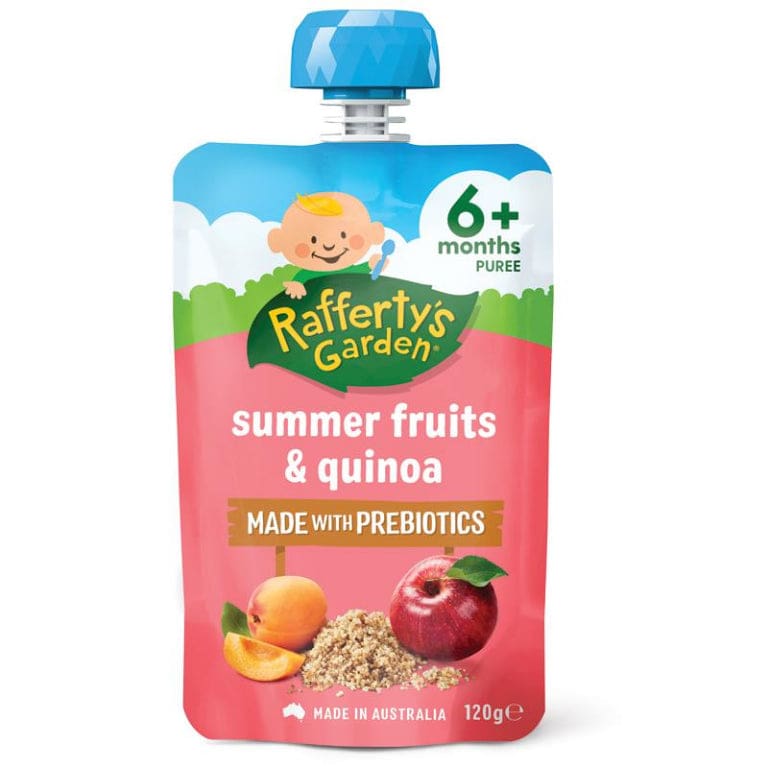 Raffertys Garden Summer Fruits & Quinoa 120g front image on Livehealthy HK imported from Australia