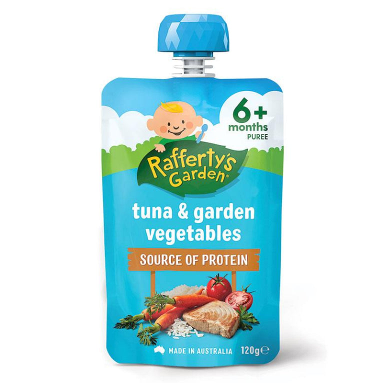Raffertys Garden Tuna & Garden Vegetables 120g front image on Livehealthy HK imported from Australia