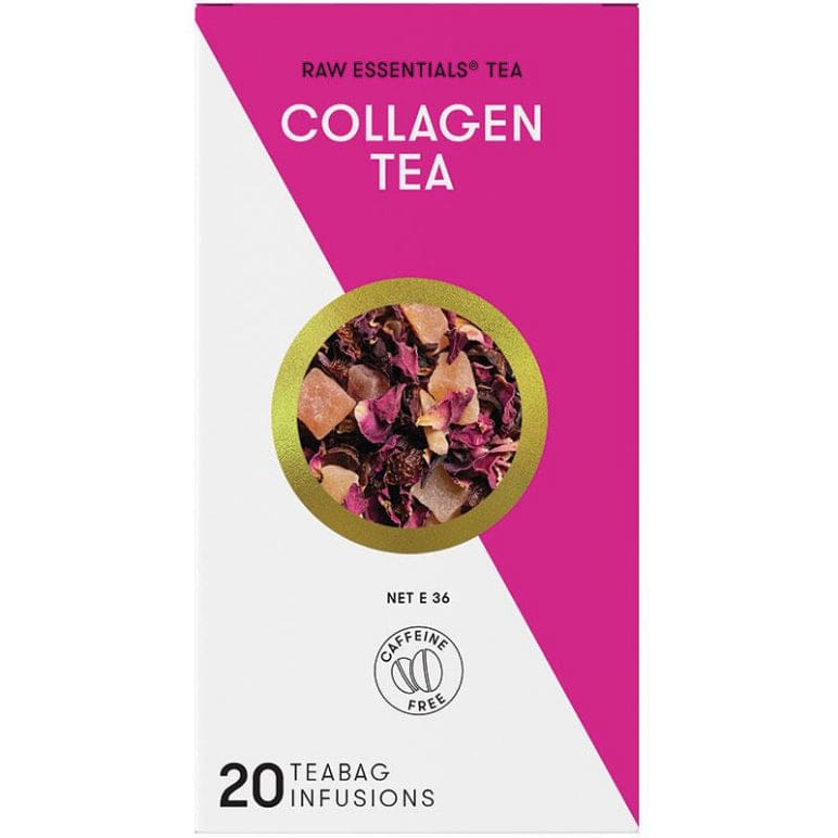 Raw Essentials Tea Collagen Infusions 20 Tea Bags front image on Livehealthy HK imported from Australia