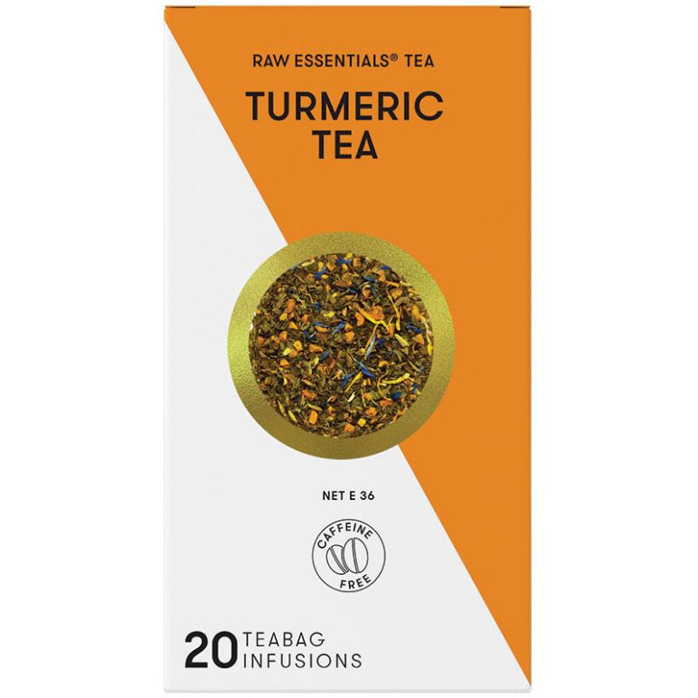 Raw Essentials Tea Turmeric Infusions 20 Tea Bags front image on Livehealthy HK imported from Australia