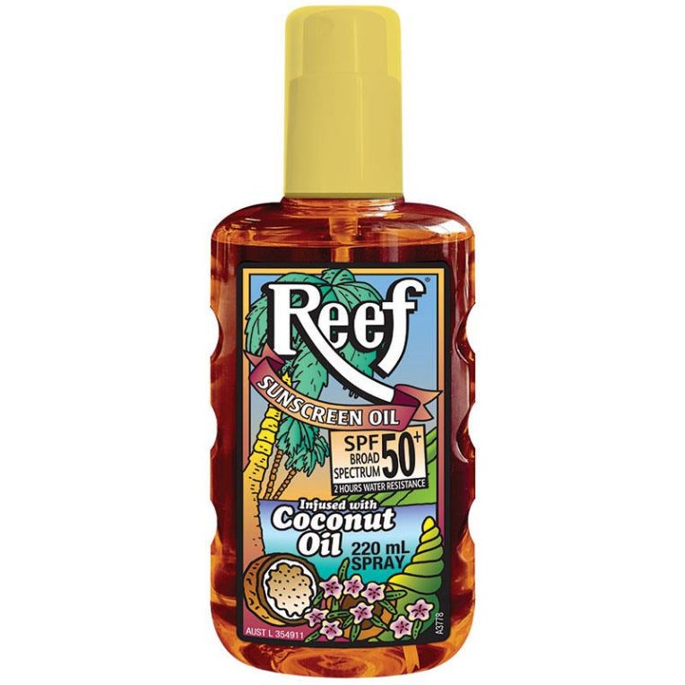 Reef SPF 50 Sunscreen Oil Spray 220ml front image on Livehealthy HK imported from Australia