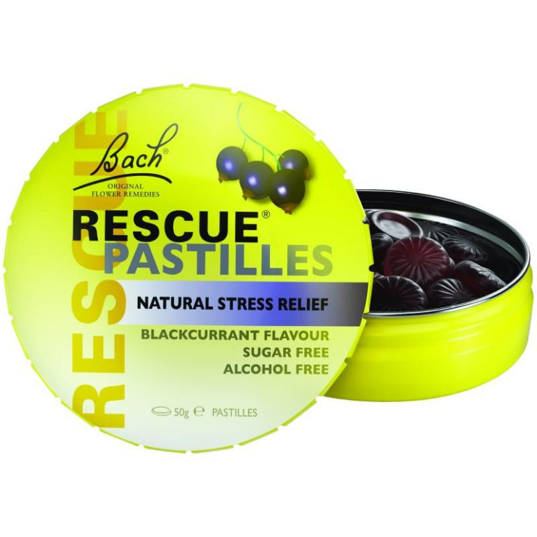 Rescue Remedy Pastilles Blackcurrant 50g front image on Livehealthy HK imported from Australia