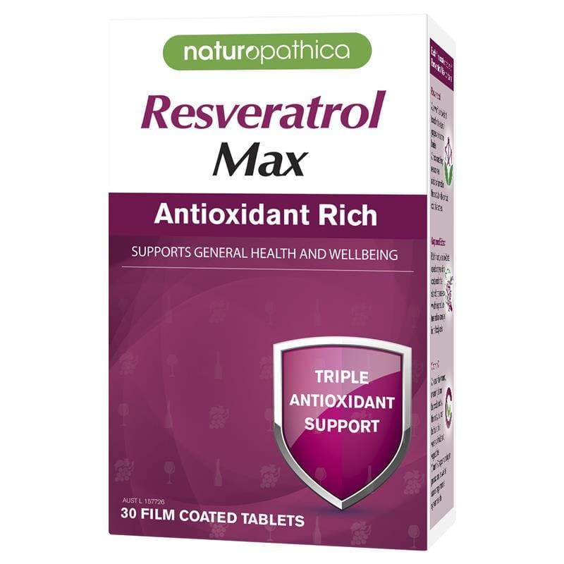 Resveratrol Max 30 Tablets front image on Livehealthy HK imported from Australia