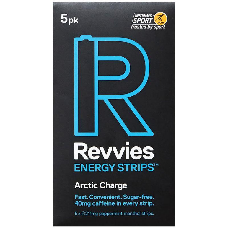 Revvies Energy Strips Arctic Charge 5 Pack front image on Livehealthy HK imported from Australia