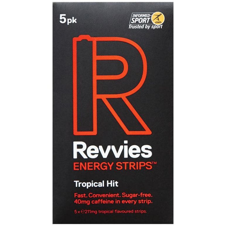 Revvies Energy Strips Tropical Hit 5 Pack front image on Livehealthy HK imported from Australia