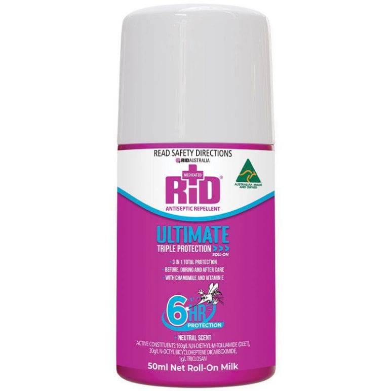 Rid Ultimate Antiseptic Insect Repellent Roll On 50ml front image on Livehealthy HK imported from Australia