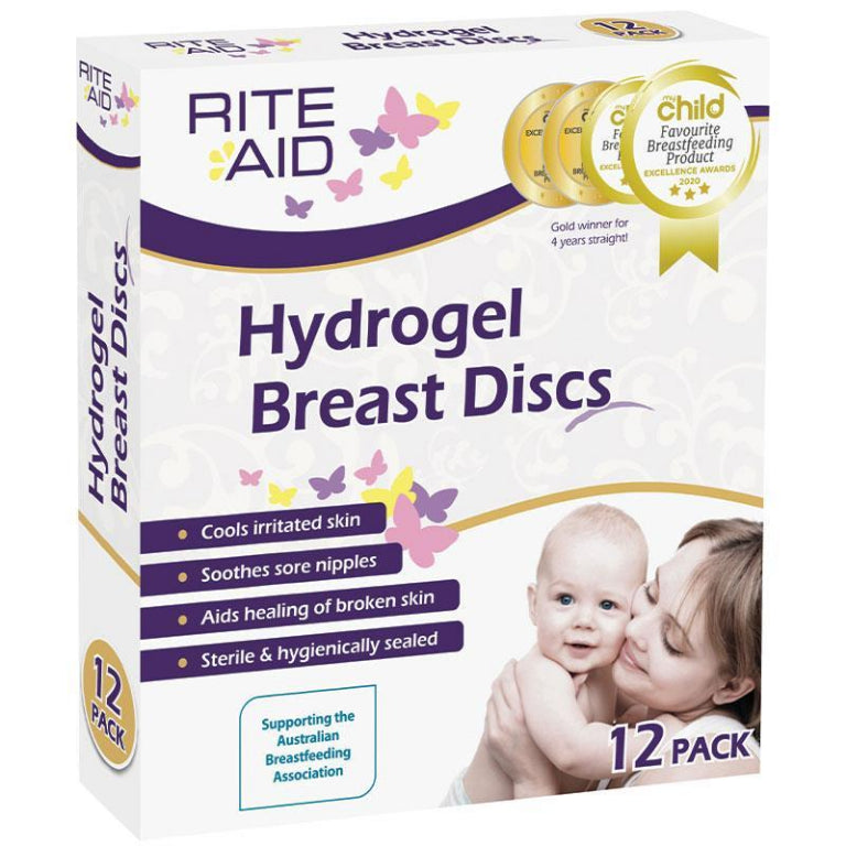 Rite Aid Hydrogel Breast Discs 12 Pack front image on Livehealthy HK imported from Australia