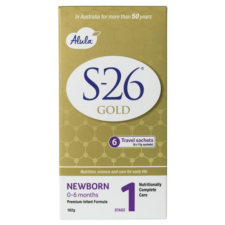 S26 Gold Alula Newborn Stick Pack 6 X 17G front image on Livehealthy HK imported from Australia