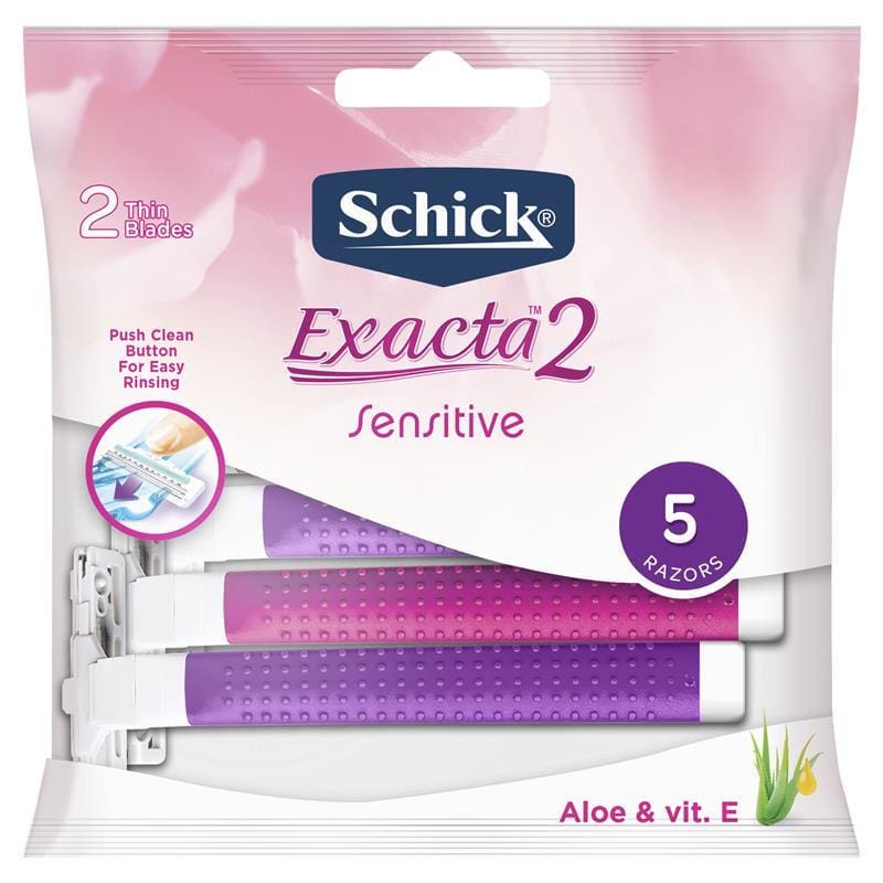 Schick Exacta2 Sensitive Women 5 Disposable Razors front image on Livehealthy HK imported from Australia