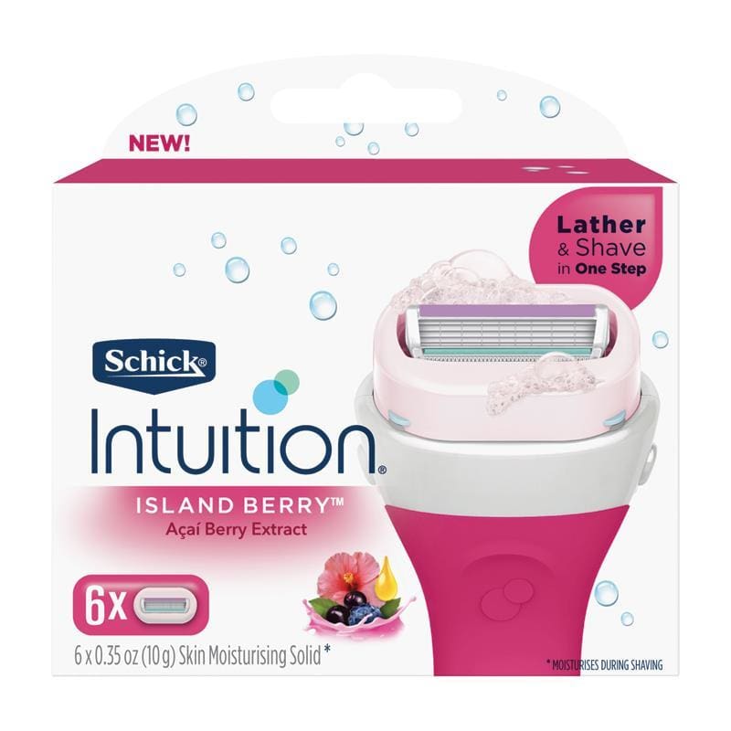 Schick Intuition Island Berry Refill 6 Pack front image on Livehealthy HK imported from Australia