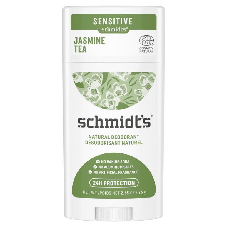 Schmidts Sensitive Deodorant Stick Jasmine Tea front image on Livehealthy HK imported from Australia