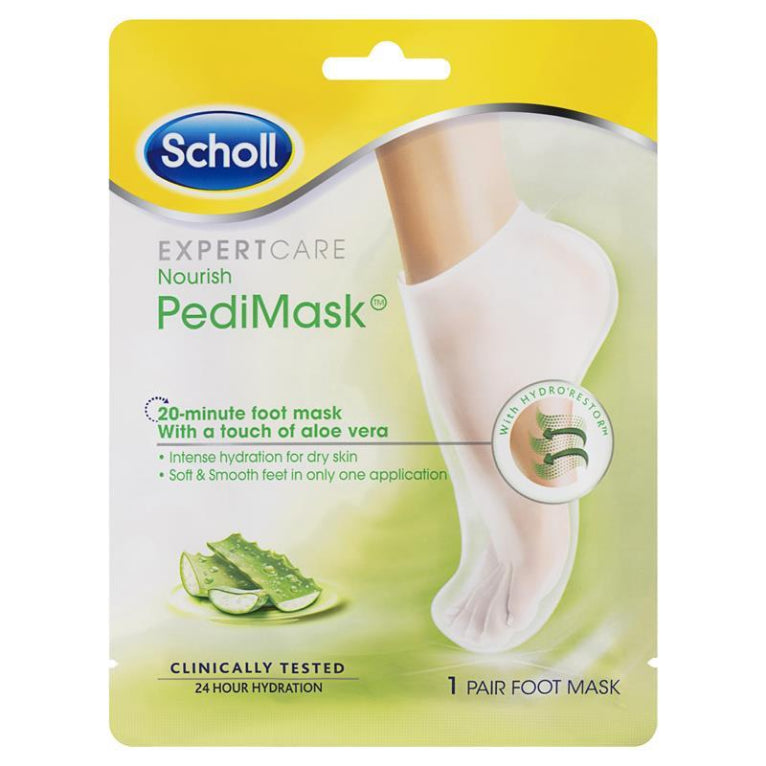 Scholl Dry Skin Aloe Vera PediMask 1 Pair front image on Livehealthy HK imported from Australia