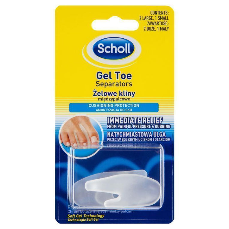 Scholl Gel Toe Separator Pain Relief and Protection front image on Livehealthy HK imported from Australia