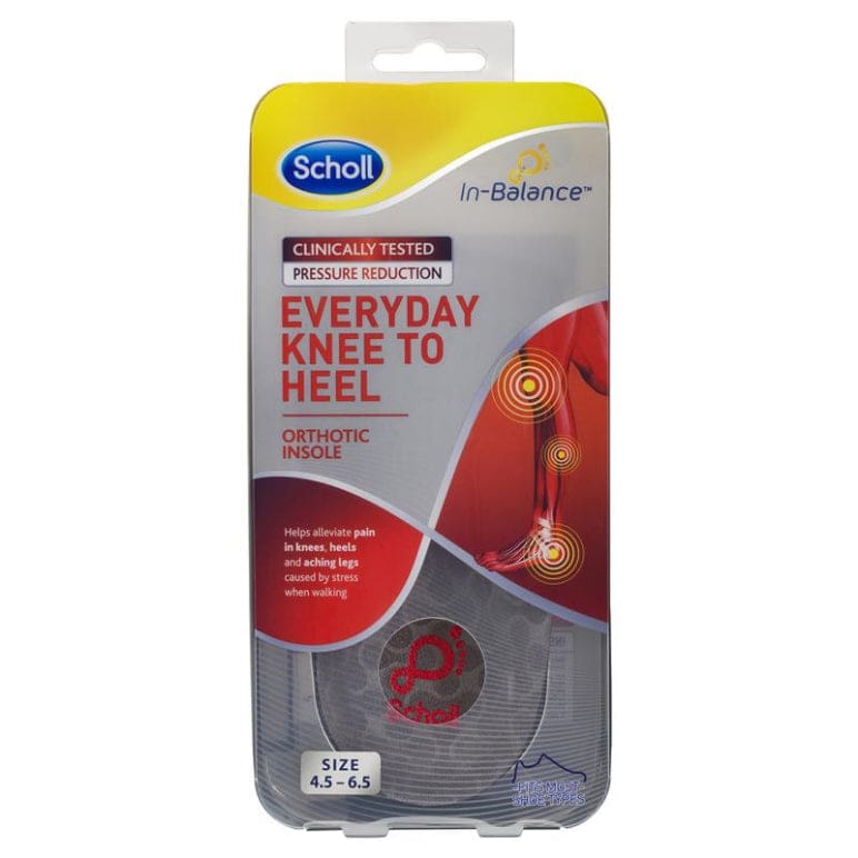 Scholl In Balance Everyday Knee to Heel Orthotic Insole Small front image on Livehealthy HK imported from Australia
