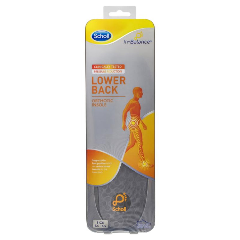 Scholl In Balance Lower Back Orthotic Insole Small front image on Livehealthy HK imported from Australia