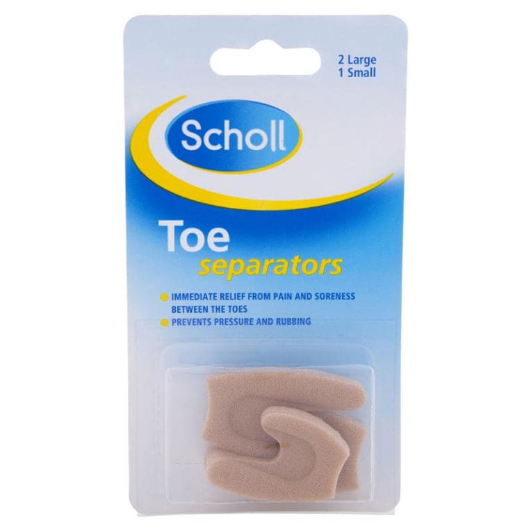 Scholl Toe Separators Pain Relief and Protection front image on Livehealthy HK imported from Australia
