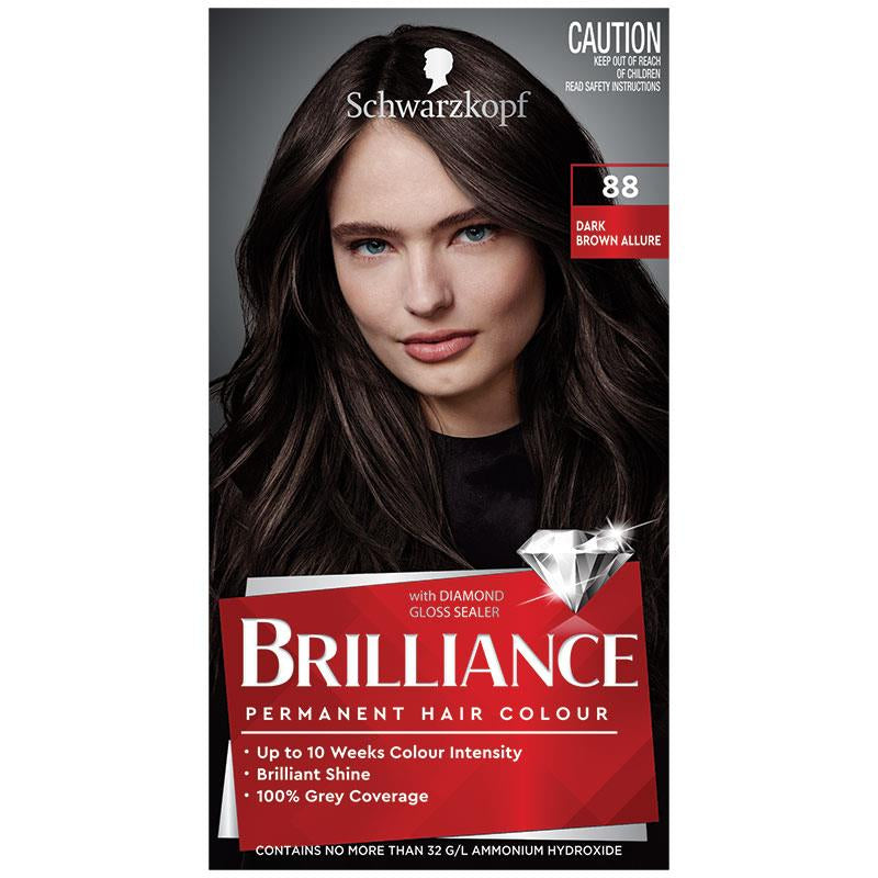 Schwarzkopf Brilliance 88 Dark Brown Allure front image on Livehealthy HK imported from Australia