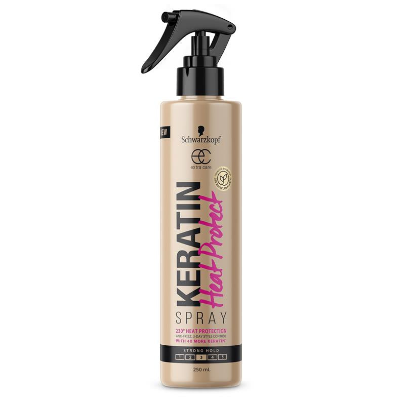 Schwarzkopf Extra Care Keratin Heat Protect Spray 250ml front image on Livehealthy HK imported from Australia