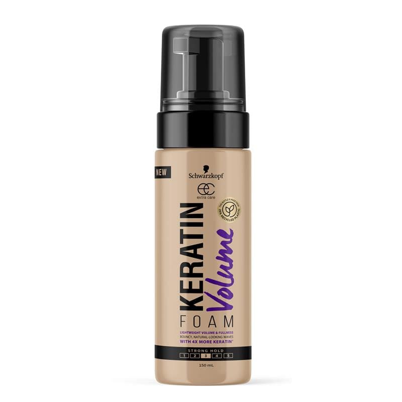 Schwarzkopf Extra Care Keratin Volume Foam 150ml front image on Livehealthy HK imported from Australia