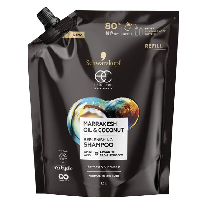 Schwarzkopf Extra Care Marrakesh Oil & Coconut Shampoo Refill 1.2L front image on Livehealthy HK imported from Australia