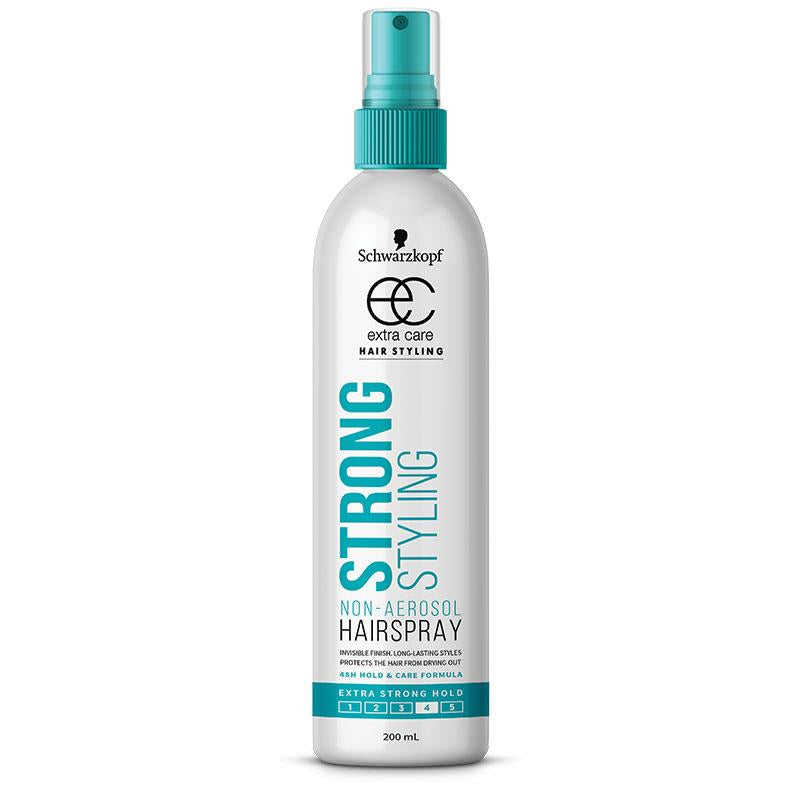 Schwarzkopf Extra Care Strong Styling Non-Aerosol Hair Spray 200ml front image on Livehealthy HK imported from Australia