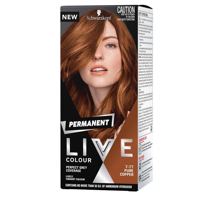 Schwarzkopf Live Colour Permanent 7.77 Pure Copper front image on Livehealthy HK imported from Australia