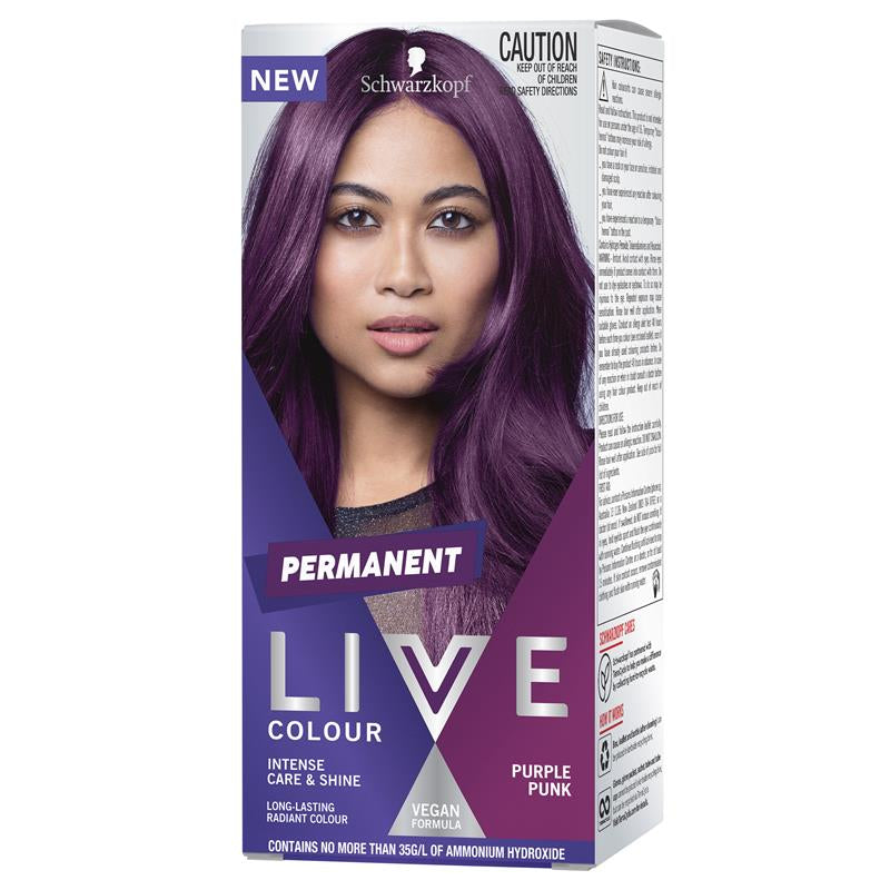 Schwarzkopf Live Colour Permanent Purple Punk front image on Livehealthy HK imported from Australia