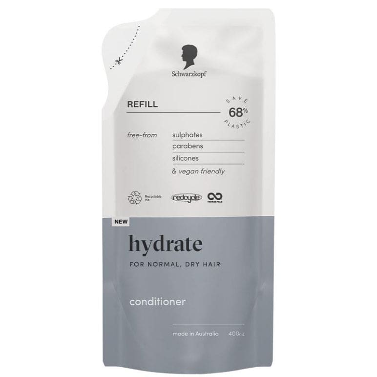 Schwarzkopf Sustainable Hydrate Conditioner Refill 400ml front image on Livehealthy HK imported from Australia