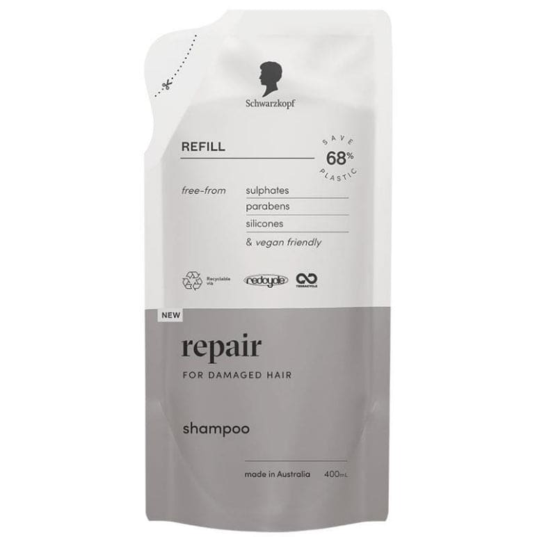 Schwarzkopf Sustainable Repair Shampoo Refill 400ml front image on Livehealthy HK imported from Australia