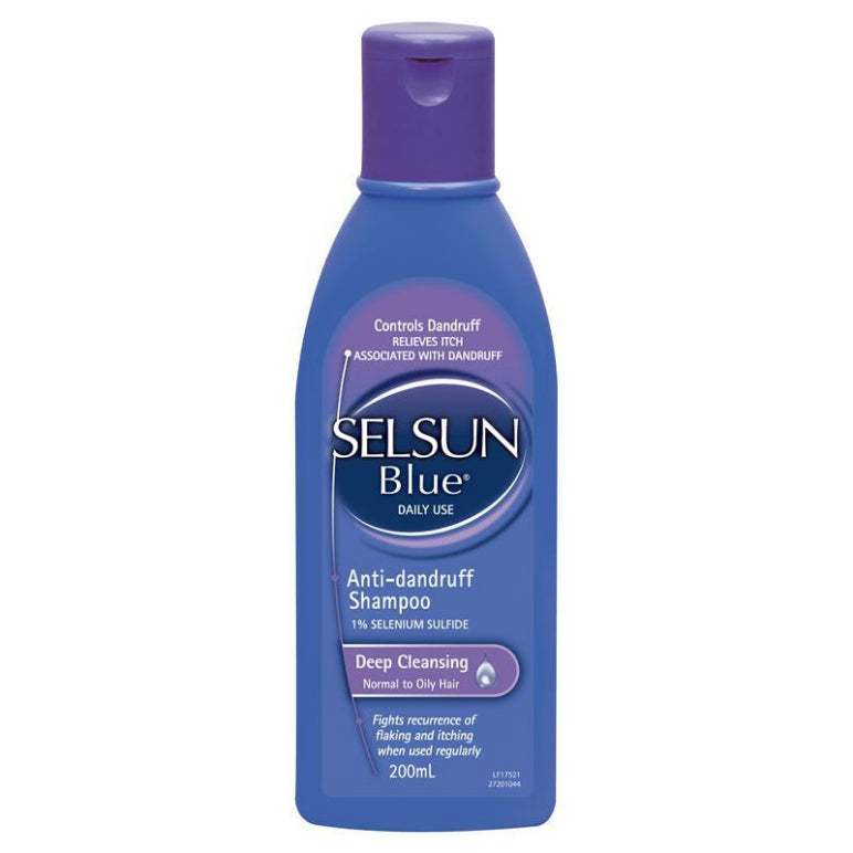 Selsun Blue Anti Dandruff Shampoo Deep Cleansing 200mL front image on Livehealthy HK imported from Australia