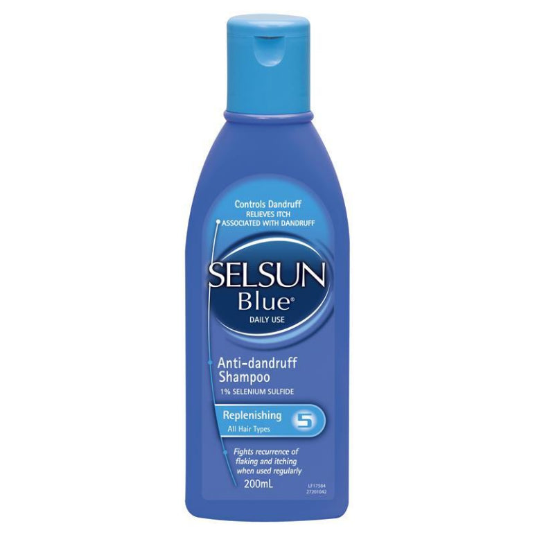 Selsun Blue Anti Dandruff Shampoo Replenishing 200mL front image on Livehealthy HK imported from Australia