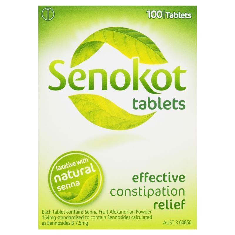 Senokot Tablets Constipation Relief Laxative 100 Pack front image on Livehealthy HK imported from Australia