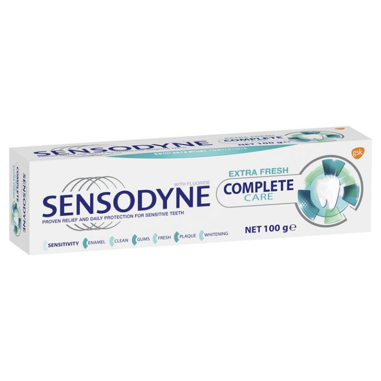 Sensodyne Complete Care Extra Fresh Toothpaste 100g front image on Livehealthy HK imported from Australia