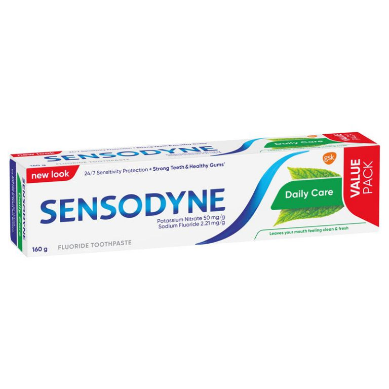 Sensodyne Sensitive Teeth Pain Daily Care Toothpaste 160g front image on Livehealthy HK imported from Australia