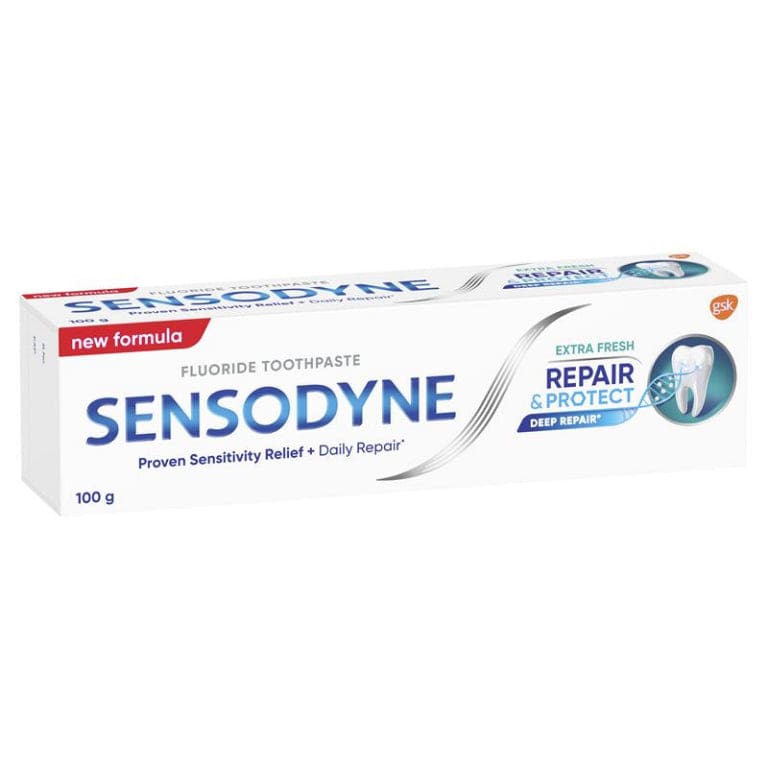 Sensodyne Sensitive Teeth Pain Repair & Protect Extra Fresh Toothpaste 100g front image on Livehealthy HK imported from Australia