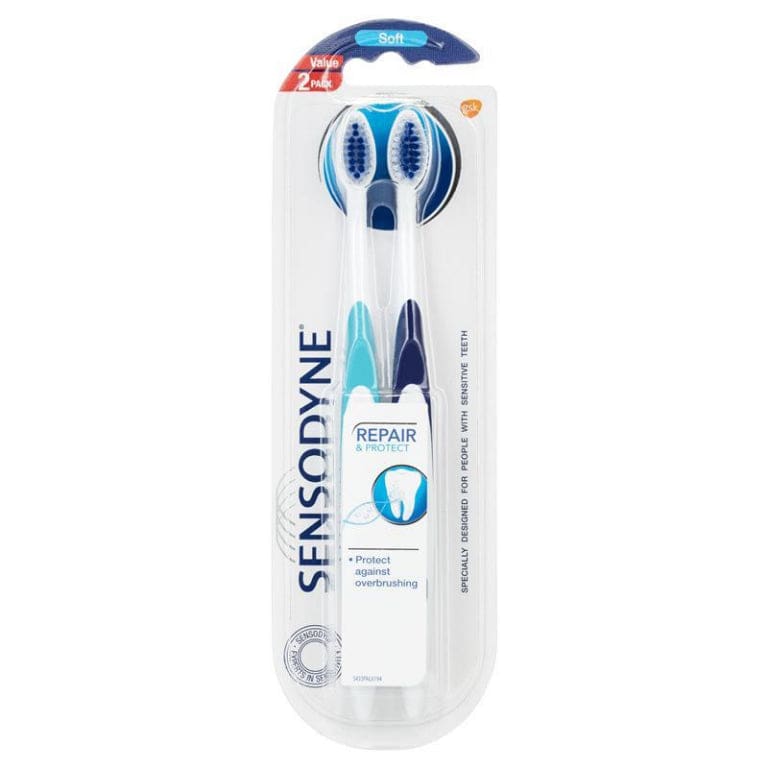 Sensodyne Sensitive Teeth Repair & Protect Toothbrush 2 pack front image on Livehealthy HK imported from Australia