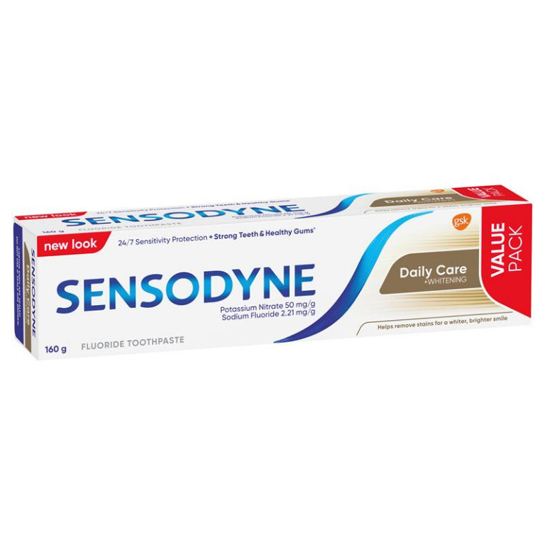 Sensodyne Toothpaste Daily Care + Whitening 160g front image on Livehealthy HK imported from Australia