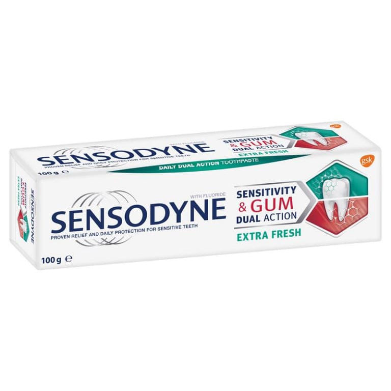 Sensodyne Toothpaste Sensitivity & Gum Extra Fresh 100g front image on Livehealthy HK imported from Australia